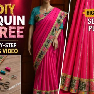 Pink designer saree