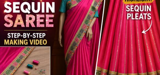 Pink designer saree