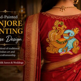 Tanjore painting on blouse