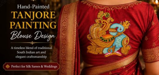 Tanjore painting on blouse