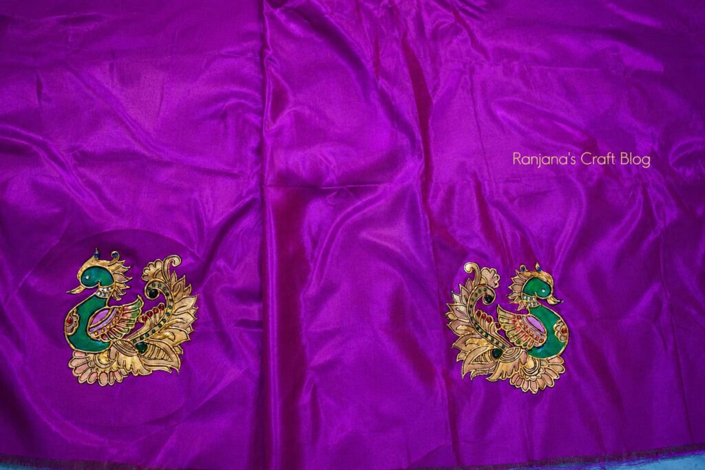 Tanjore painting on silk blouse