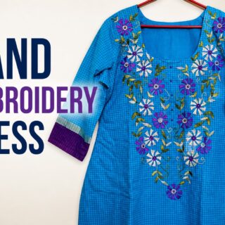 Hand embroidery on Kurti