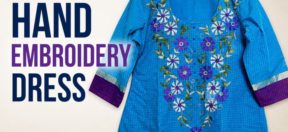 Hand embroidery on Kurti