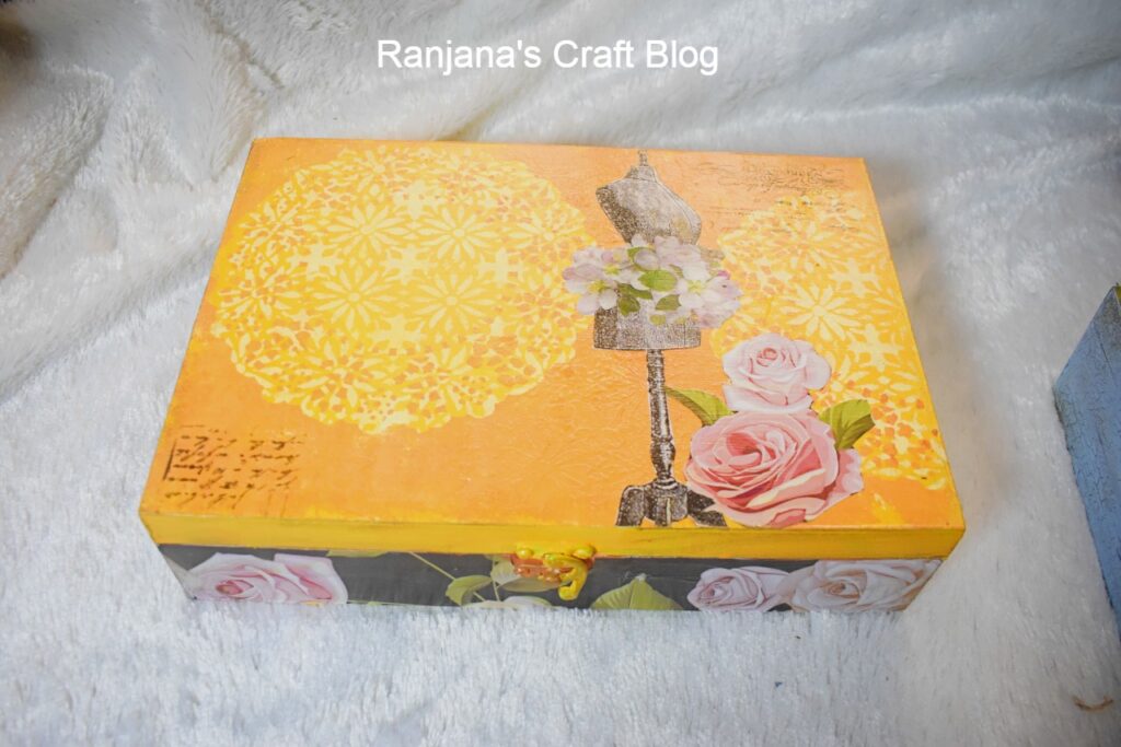 Decoupage on wooden box