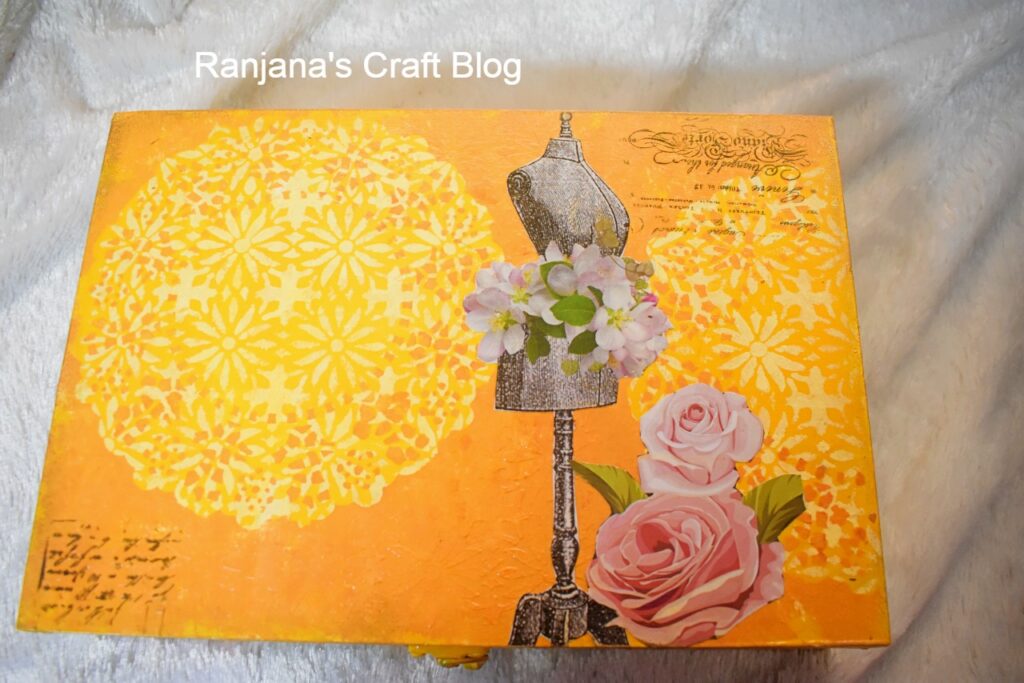 Decoupage with doily effect