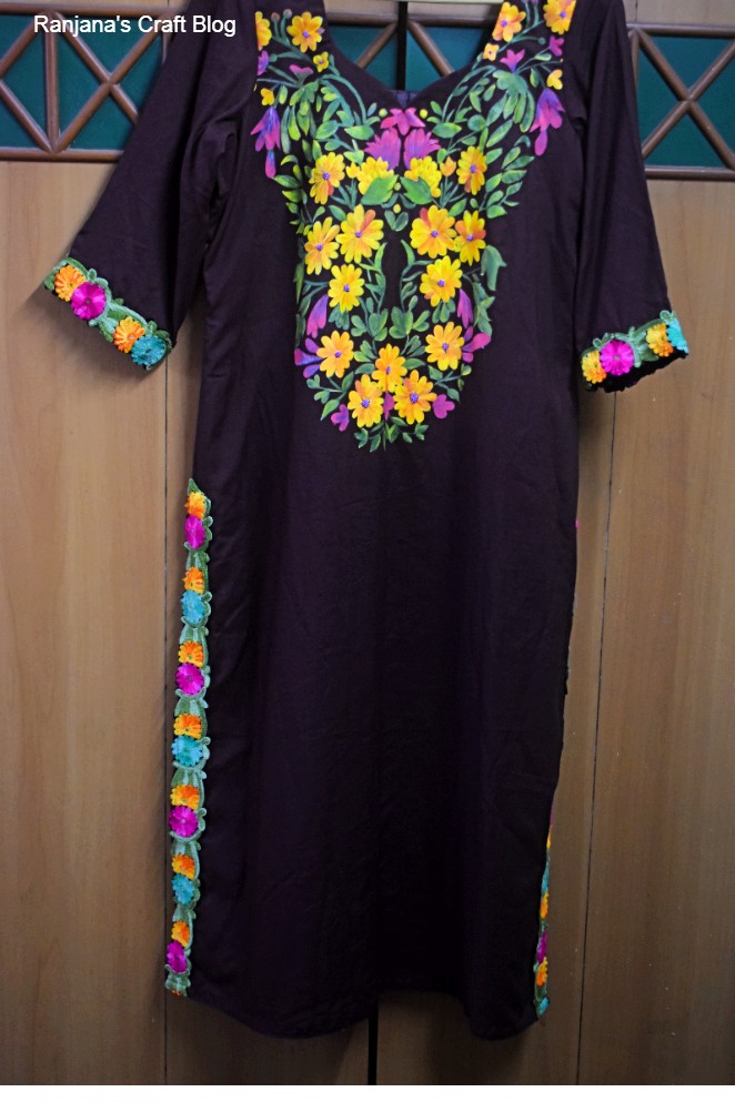 Fabric painting on Kurti