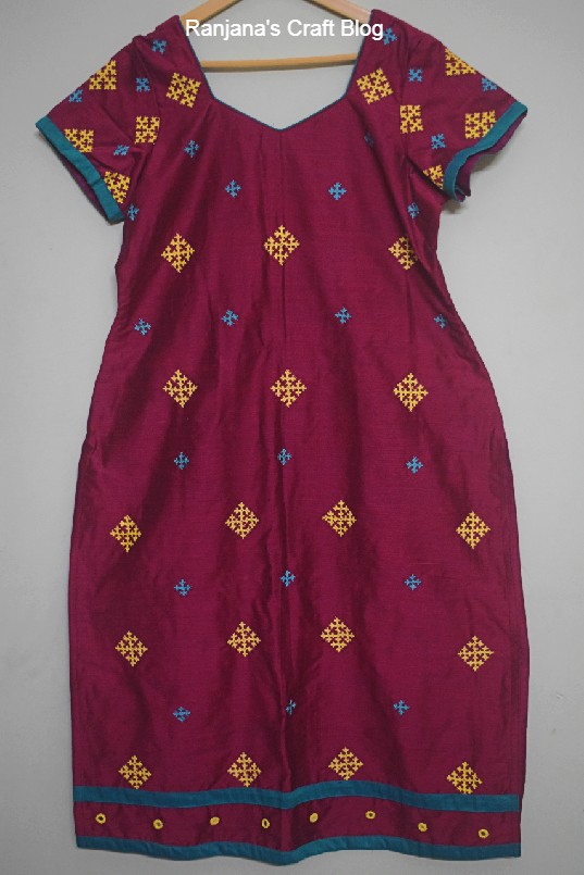 Kutchwork embroidery on kurti